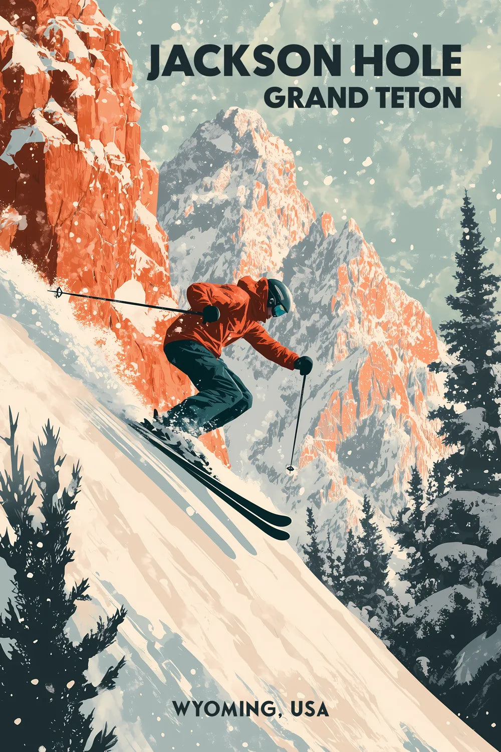 Jackson Hole Skiing - Grand Teton